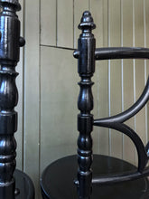 Load image into Gallery viewer, Aesthetic movement Edwardian early 20th century antique black painted bent wood chairs pair