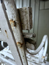 Load image into Gallery viewer, Antique Victorian English garden Seat Wrought Iron wooden slatted outdoor