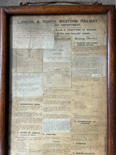 Load image into Gallery viewer, Antique Victorian London & North Western Railway Service Poster 1913 framed