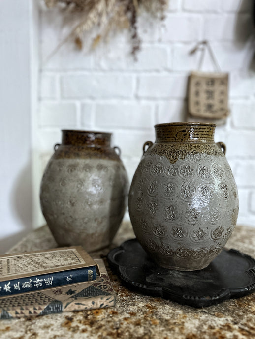 Decorative Japanese Pottery vessel vase with handles