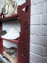 Load image into Gallery viewer, Ecclesiastical 19th Century 3 tiered shelf painted Scandinavian Falu rust red