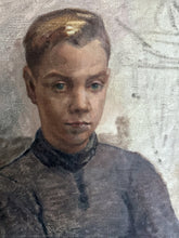 Load image into Gallery viewer, Late 19th Century antique French Oil painting portrait on canvas boy dated 1876-1969