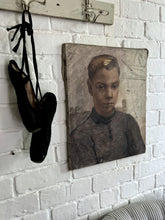 Load image into Gallery viewer, Late 19th Century antique French Oil painting portrait on canvas boy dated 1876-1969