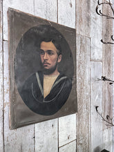 Load image into Gallery viewer, French late 19th Century sailor male oil painting portrait on stretched canvas