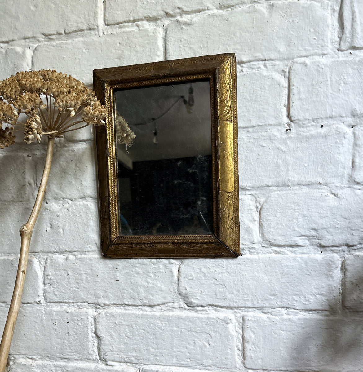 A Small antique gold gilt decorative wall mirror The Old Potato Store