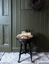 Load image into Gallery viewer, Late 19th Century American piano stool with glass ball feet & carpet tapestry fabric seat