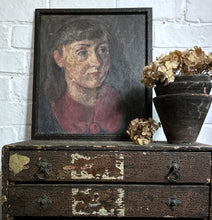 Load image into Gallery viewer, Mid Century oil painting portrait on board woman girl dated 1949 Slade School style