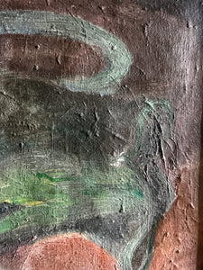 Mid Century still life abstract oil painting on canvas framed