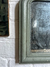 Load image into Gallery viewer, Small smoke blue antique Louis Philippe salon wall mirror