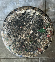 Load image into Gallery viewer, Art studio paint splattered Victorian turned leg wooden stool