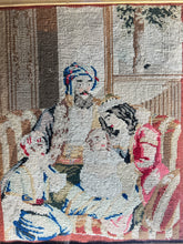Load image into Gallery viewer, An Antique 18th Century Tapestry, needlepoint, embroidery Middle Eastern family Rosewood frame