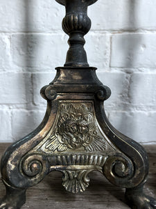 A pair of 18th Century antique Italian brass altar church pricket candlesticks