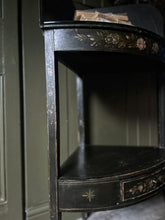 Load image into Gallery viewer, 18th century Georgian antique polychrome hand painted floral corner wash stand