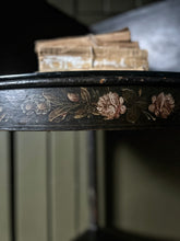Load image into Gallery viewer, 18th century Georgian antique polychrome hand painted floral corner wash stand