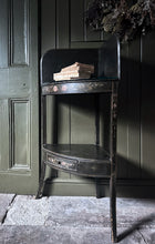 Load image into Gallery viewer, 18th century Georgian antique polychrome hand painted floral corner wash stand