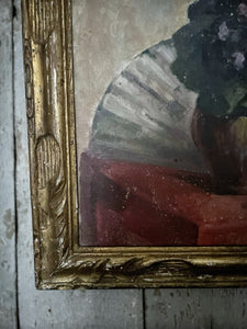1928 Vintage signed still life oil painting on canvas