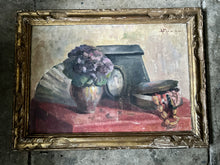 Load image into Gallery viewer, 1928 Vintage signed still life oil painting on canvas