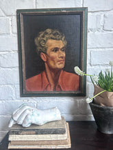 Load image into Gallery viewer, Early 20th century 1930's Vintage portrait oil painting of a male on board