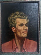 Load image into Gallery viewer, Early 20th century 1930's Vintage portrait oil painting of a male on board