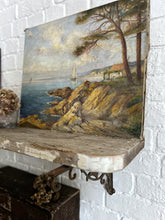 Load image into Gallery viewer, Vintage 1940&#39;s  seascape coastal vintage oil painting on canvas signed and dated 1946