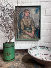 Load image into Gallery viewer, 1950's Mid 20th Century Mixed Media portrait painting of a woman seated