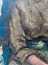 Load image into Gallery viewer, 1950's Mid 20th Century Mixed Media portrait painting of a woman seated