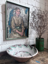 Load image into Gallery viewer, 1950's Mid 20th Century Mixed Media portrait painting of a woman seated