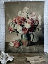 Load image into Gallery viewer, 1950&#39;s vintage still life water colour painting flowers in jug