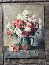 Load image into Gallery viewer, 1950&#39;s vintage still life water colour painting flowers in jug