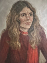 Load image into Gallery viewer, 1970&#39;s portrait oil painting on canvas female lady