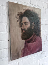 Load image into Gallery viewer, 1970&#39;s Mid 20th Century portrait oil painting on canvas man with beard.