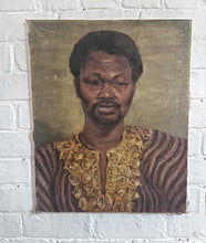 Load image into Gallery viewer, 1970&#39;s Mid Century portrait oil painting on canvas man in kaftan