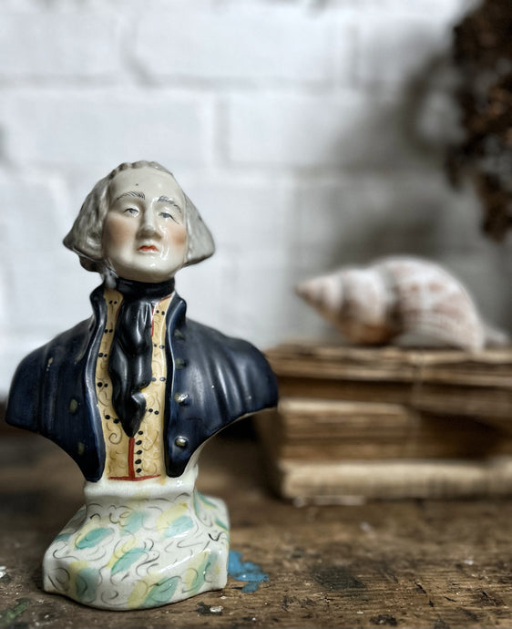 19th Century antique Staffordshire bust George Washington