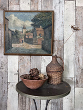 Load image into Gallery viewer, 19th Century antique signed Swedish landscape village scene oil painting on canvas 