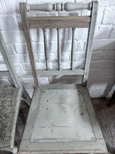 Load image into Gallery viewer, 18th Century Antique Gustavian Swedish grey original painted pair of spindle back chairs