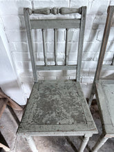 Load image into Gallery viewer, 18th Century Antique Gustavian Swedish grey original painted pair of spindle back chairs
