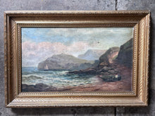 Load image into Gallery viewer, 19th Century Antique Seascape Coastal oil painting on canvas