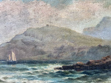 Load image into Gallery viewer, 19th Century Antique Seascape Coastal oil painting on canvas
