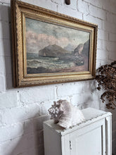 Load image into Gallery viewer, 19th Century Antique Seascape Coastal oil painting on canvas