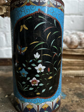Load image into Gallery viewer, 19th Century antique East Asian Bitong Cloisonne enamel calligraphy brush pot