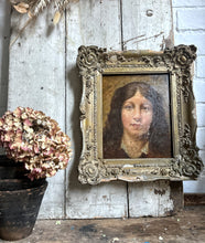 Load image into Gallery viewer, 19th Century antique double sided oil painting potrait on board seascape coastal/portrait