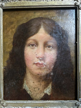 Load image into Gallery viewer, 19th Century antique double sided oil painting potrait on board seascape coastal/portrait