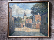 Load image into Gallery viewer, 19th Century antique signed Swedish landscape village scene oil painting on canvas 