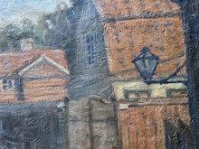 Load image into Gallery viewer, 19th Century antique signed Swedish landscape village scene oil painting on canvas