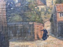 Load image into Gallery viewer, 19th Century antique signed Swedish landscape village scene oil painting on canvas