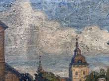 Load image into Gallery viewer, 19th Century antique signed Swedish landscape village scene oil painting on canvas