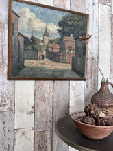 Load image into Gallery viewer, 19th Century antique signed Swedish landscape village scene oil painting on canvas 