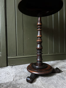 19th century antique Country house mahogony turned scroll feet wine side table