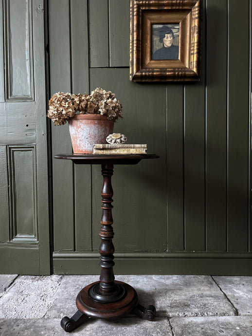 19th century antique Country house mahogony turned scroll feet wine side table