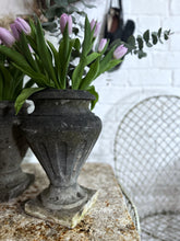 Load image into Gallery viewer, A pair of 19th century antique carved marble garden urns